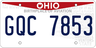 OH license plate GQC7853