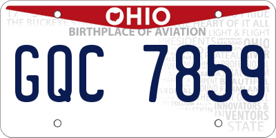OH license plate GQC7859