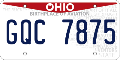 OH license plate GQC7875