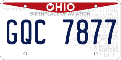 OH license plate GQC7877