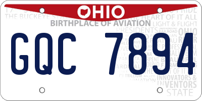 OH license plate GQC7894