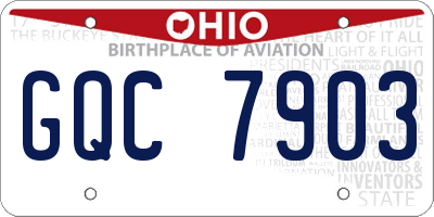 OH license plate GQC7903