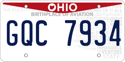 OH license plate GQC7934