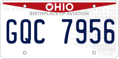 OH license plate GQC7956