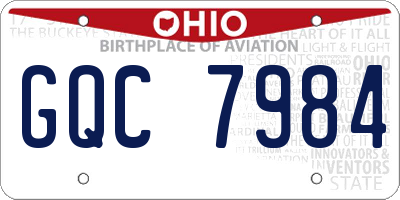 OH license plate GQC7984