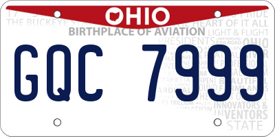 OH license plate GQC7999
