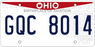 OH license plate GQC8014