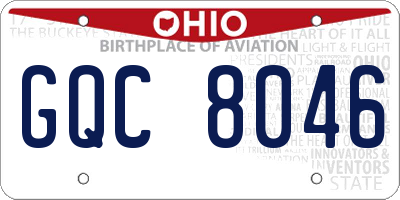 OH license plate GQC8046