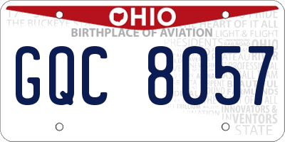 OH license plate GQC8057
