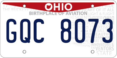 OH license plate GQC8073