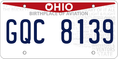 OH license plate GQC8139