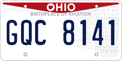 OH license plate GQC8141