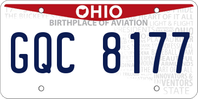 OH license plate GQC8177