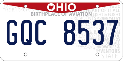 OH license plate GQC8537