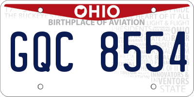 OH license plate GQC8554