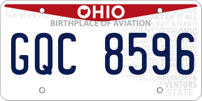 OH license plate GQC8596