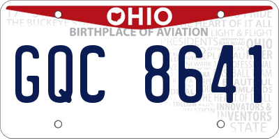 OH license plate GQC8641