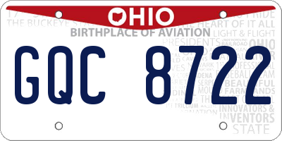 OH license plate GQC8722