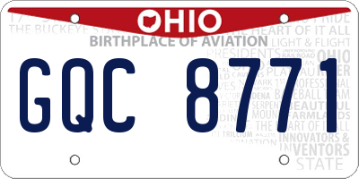 OH license plate GQC8771