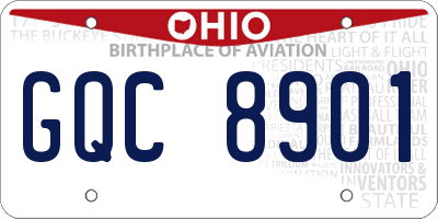 OH license plate GQC8901