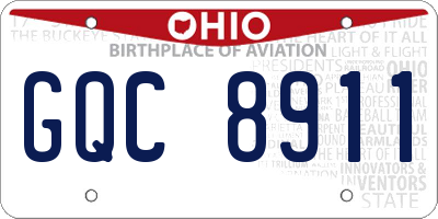 OH license plate GQC8911