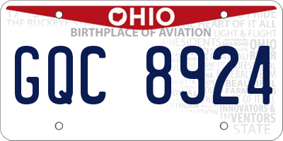OH license plate GQC8924