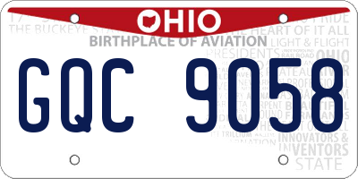 OH license plate GQC9058