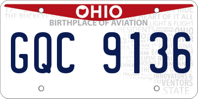 OH license plate GQC9136