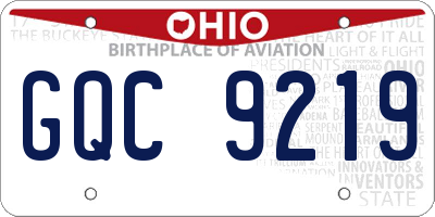 OH license plate GQC9219