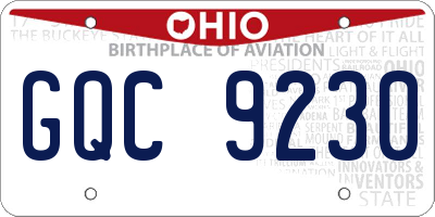 OH license plate GQC9230