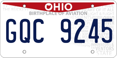 OH license plate GQC9245