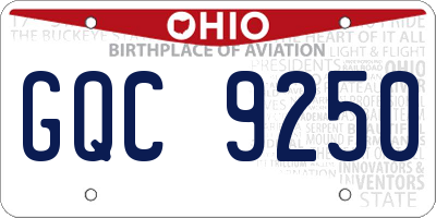 OH license plate GQC9250