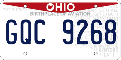 OH license plate GQC9268