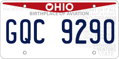 OH license plate GQC9290