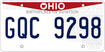 OH license plate GQC9298