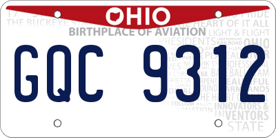 OH license plate GQC9312