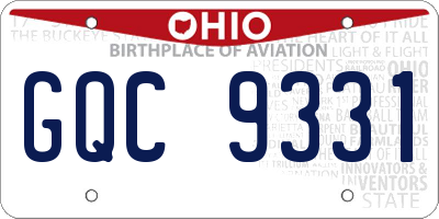 OH license plate GQC9331