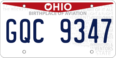 OH license plate GQC9347