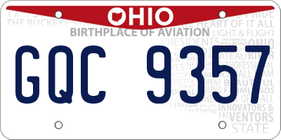 OH license plate GQC9357