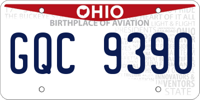 OH license plate GQC9390