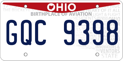 OH license plate GQC9398