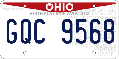 OH license plate GQC9568