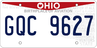 OH license plate GQC9627