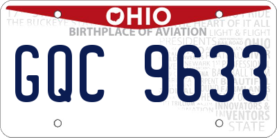OH license plate GQC9633