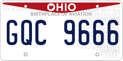 OH license plate GQC9666