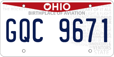 OH license plate GQC9671