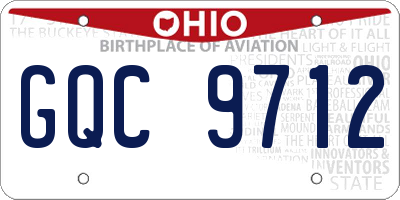 OH license plate GQC9712