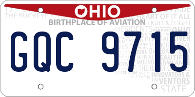 OH license plate GQC9715
