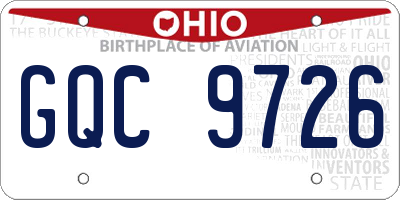 OH license plate GQC9726