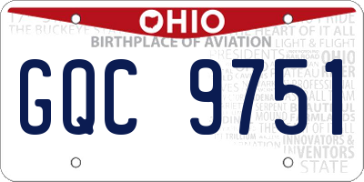 OH license plate GQC9751